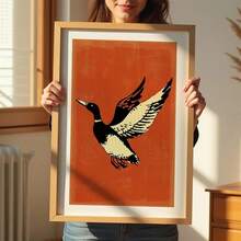 1幅无框复古野鸭艺术版画，鸟类狩猎海报，户外墙面装饰画，家居办公室装饰，自然主题墙面艺术，狩猎礼物 - 彩色 - 查看 4