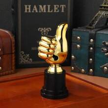 1 Set Plastic Gold Trophy, Thumbs Up Design, Suitable For Office Rewards, Employee Recognition, Event Prizes, Lightweight & Durable, Creative Motivational Gift - Multicolor - View 6