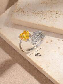 1 Stück verstellbarer Kupferring mit weißer Goldplattierung und Zirkonia-Diamanten, luxuriöser tropfenförmiger offener Ring, Kronenring, geometrischer Ring, Paraiba-Turmalin-Ring, Geschenk zu Feiertagen/Geburtstag