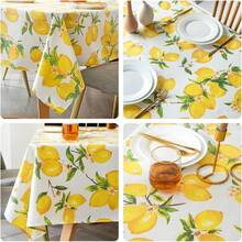 AIBIYING Lemons Table Cloth Round 140cm, Summer Spring Yellow Table Cover, Waterproof Polyester Fabric Stain Resistant Tablecloth For Kitchen Dining Table, Picnic, Indoor Outdoor Party Decoration - màu sắc - Xem 5