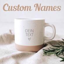 Personalized Ceramic Mug With Your Text, Stoneware Mug With Custom Engraving And Unglazed Base, Individual Coffee Mug Made Of Porcelain Stoneware, Unique Handmade Gift Mug For Teachers And Personalized Coffee Drinkware - Mug - View 2