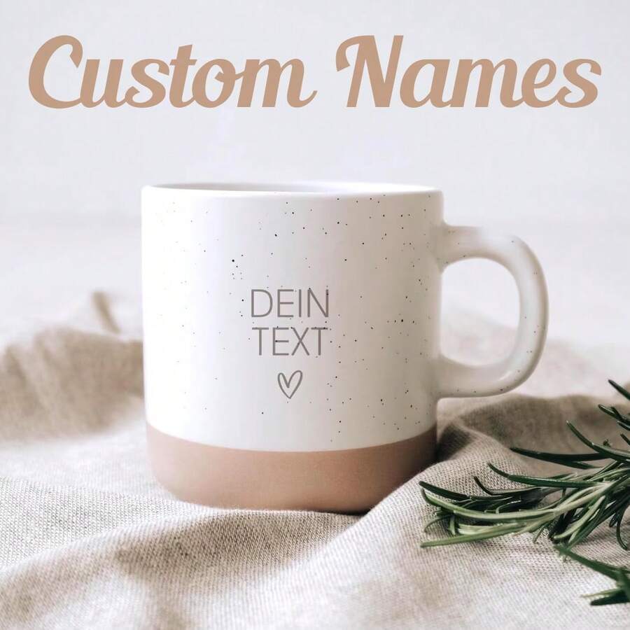 Personalized Ceramic Mug With Your Text, Stoneware Mug With Custom Engraving And Unglazed Base, Individual Coffee Mug Made Of Porcelain Stoneware, Unique Handmade Gift Mug For Teachers And Personalized Coffee Drinkware