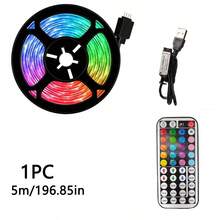 1条1米/2米/3米/5米/10米/15米/20米RGB LED灯带，带音乐同步和定时模式，适用于卧室、游戏室、客厅、厨房、舞蹈室、派对装饰、节日礼物、圣诞装饰 - 彩色 - 查看 14