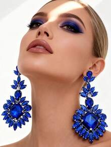 Luxury Crystal Long Drop Earrings Women Fashion Statement Earrings Wedding Party Gifts Accessory Rhinestones Jewelry - Multicolor - View 8