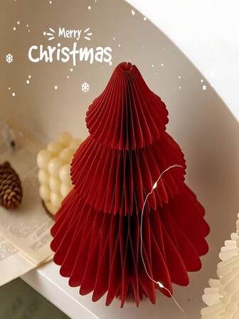 4/1 pieza Adorno de árbol de Navidad en miniatura - Decoración colgante de papel plegado con cinta, estilo clásico, sin necesidad de electricidad, decoración de fiesta multicolor para exhibición de mesa de vacaciones, decoraciones navideñas, árbol de Navidad plegable, árbol de Navidad de papel, árbol de Navidad, regalos de Navidad, decoraciones navideñas, decoraciones navideñas para el hogar, regalos de Navidad, decoración navideña
