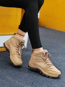 2025 Women's Fashion Hiking Shoes, New Lightweight Thick-Sole Outdoor Sports Shoes, Hiking Shoes With Anti-Slip And Durable Soles, Versatile For Outdoor, Casual And Work Wear - Khaki - View 2