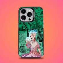 Anime Dr STONE Phone Case Compatible With  16,15,14,13,12,11,Pro,Max,Plus,Mini,XS,SE Anti-Fall Black Matte Hard Bumper Compatible With  17 Case,  17 Pro Case,  17 Pro Max Case - Z2 - Visualizzare 8