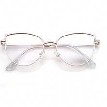 1 件女士不锈钢猫眼弹簧铰链时尚轻便眼镜 - 金粉/變色片 - 查看 5