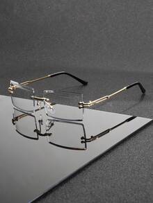 一副高级复古金属无框方形时尚男士眼镜，适合所有季节，时尚百搭，日常佩戴，街头风，T台走秀，户外活动，骑行，驾驶，旅行，海滩度假，假日休闲，附赠清洁布 - 彩色 - 查看 22