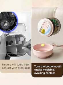 1 件便携式密封药丸收纳盒，适合旅行使用，配有迷你多功能药盒存储迷你便携式药丸收纳盒 - 4 隔间药盒平板电脑存储容器每周药盒药物分配器每周药物存储容器假日必需品返校用品旅行必需品旅行配件旅行必备品 - 彩色 - 查看 4