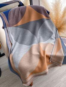 1 Stück Damen Lässig umkehrbarer Faux-Kaschmir Farbblock Muster Schal, modische vielseitige Klimaanlagen Raum Schal Umhang, dick windundurchlässig warmes Accessoire geeignet für den täglichen Gebrauch, Herbst/Winter