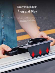 1pc Car Cup Holder Drink Holder Side Door Window Phone Slot Hanging Storage Rack Organizer For Vehicle Car Interior Parts - Multicolor - View 5