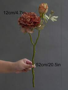 1 bông hoa mẫu đơn nhân tạo lớn 2 đầu cổ điển, cắm hoa mẫu đơn theo phong cách châu Âu, trang trí nhà cửa, đạo cụ chụp ảnh - Nhiều màu - Xem 3