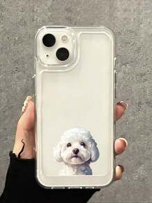 Crystal Clear Space Case Full-Body Shockproof TPU Material Little Teddy Dog Pattern Design Precision Cutouts For IPhone And  Perfect Fit To Handle Everyday Drops And Lmpacts - Trong sáng - Xem 1