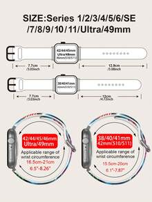 1pc Christmas Gift Snowflake Gingerbread Man Soft Elastic Breathable Comfortable Wristband Replacement Watch Band Compatible With Samsung, Garmin, Honor Smartwatches, 38mm 40mm 41mm 45mm 44mm 42mm 46mm 49mm, Fashionable Casual Multi-Color Silicone Watch Band Compatible With Apple Watch Ultra Series SE/11/10/9/8/7/6/5/4/3/2/1