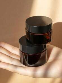 1/5/10 buc borcane cosmetice din sticlă chihlimbar cu capace, recipiente reîncărcabile de dimensiuni de călătorie pentru creme și loțiuni, sticle portabile rezistente la lumină pentru depozitarea cremei de ochi/cremei de față, recipient gol etanș, borcan cosmetic reîncărcabil, borcan rotund sigilat, potrivit pentru depozitarea cremei de față, loțiunii, pudrei de talc, loțiunii de corp, fondului de ten