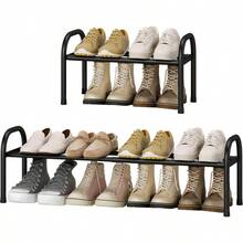 Organizador de zapatos expandible, estante de metal de 1 nivel para clset, hasta 8 pares de almacenamiento ajustable para entrada de puerta delantera, organizador de pie ltima intervensin - inicial - Ver 2
