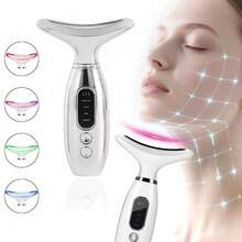 FollowBreak 1 件可充电面部和颈部按摩器，带加热功能，4 种模式 3 个级别，护肤美容工具，适合作为礼物，适合家庭和旅行使用 - 彩色 - 查看 2