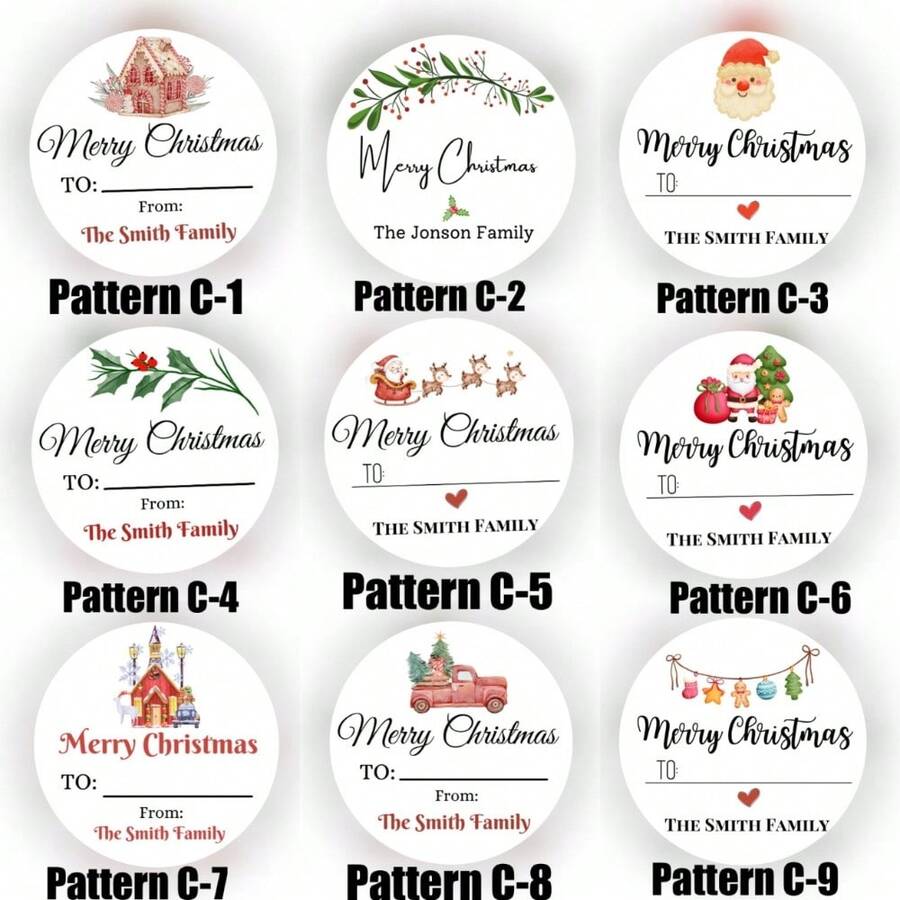 10pcs Custom Christmas Stickers / Gifts / Christmas Stickers / Merry Christmas Labels / Personalized Gift Stickers - White - View 1