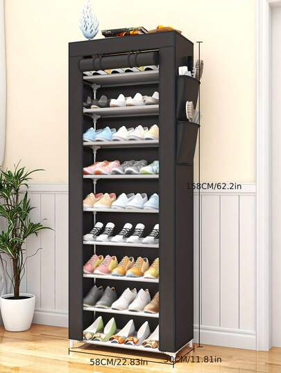 1pc Multi-Layer Large Capacity Shoe Storage Organizer, Space-Saving Design Fits Various Home Spaces, Keeps Shoes Tidy And Organized, Practical And Decorative Room Decor