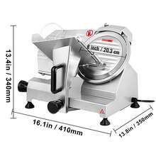 Commercial Meat Slicer, 200W Electric Charcuterie Food Slicer, 350-400RPM Meat Slicer With 8" Carbon Steel Blade, 0 - 0.47 Inch Adjustable Thickness Electric Meat Slicer For Home And Commercial Use - Silver - View 10
