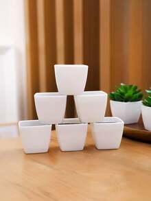 6 Stücke künstliche Plastik Sukkulenten Pflanzen & Töpfe DIY Deko, Hotel/Heim Garten Plastik Sukkulenten Dekoration, farbbeständige Plastik Sukkulenten DIY Grünpflanzendekoration