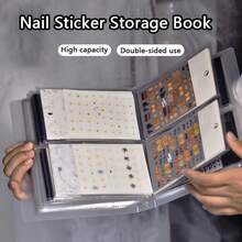 1 PC 80 Slots Nail Sticker Storage Book Collecting Album Water Decals Empty Holder Easy Photo Manicure Art Tools Display Showing Book Collecting Album Nail Stickers Holder DIY Nail Art Design Tools