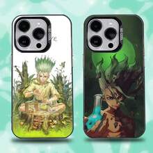 Anime Dr STONE Phone Case Compatible With  16,15,14,13,12,11,Pro,Max,Plus,Mini,XS,SE Anti-Fall Black Matte Hard Bumper Compatible With  17 Case,  17 Pro Case,  17 Pro Max Case - Z2 - Visualizzare 3