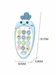 1 件适合 0-3 岁婴儿的教育双语胡萝卜出牙玩具电话，儿童早期发展中文故事与歌曲音乐播放器，对讲机，鼓棒袋，婴儿新生儿弹跳玩具