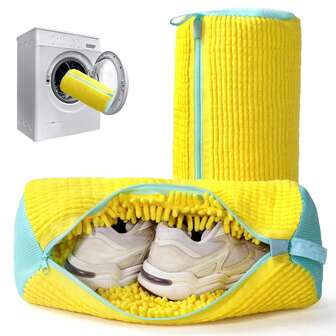Shoe Washing Machine Bag, Laundry Shoe Bag For Washer And Dryer, Reusable Zipper Plush Sneaker Washing Machine Bag For Shoes, Gym, Tennis, Sports Delicate
