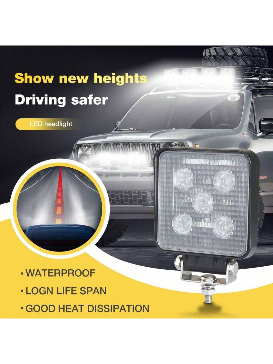 1 đèn làm việc LED chống nước IP67, đèn làm việc độ sáng cao, đèn làm việc LED công suất cao chịu tải nặng - Nhiều màu - Xem 1