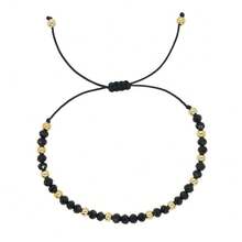 1 pieza/Bohemio/Nuevo Chino/Pulsera con cuentas de cristal y doradas, Pulsera de la suerte/Representa dinero y prosperidad, Adecuado tanto para hombres como para mujeres, Apropiado para diversas ocasiones, Regalo para amigos y familiares