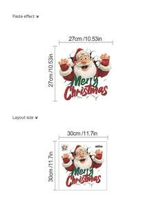 1 Stück mehrteiliger PVC Wandaufkleber, Klassische Weihnachtsserie 3D Plüsch-Weihnachtsmann, Weihnachtsmann, Schneemann, Kamin Dekorationen, geeignet für Schlafzimmer, Wohnzimmer, Arbeitszimmer, Esszimmer, Badezimmer, Heim Wanddekoration, Raumdekoration