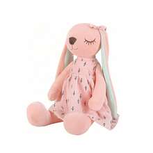 1pc 33/43cm Kawaii Long Ears Rabbit Plush Toys Lovely Sleeping Bunny Wearing Skirt Dolls Stuffed Soft Animal Appease Toy Lovely Birthday & Christmas Decor Gifts