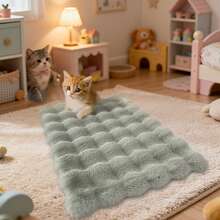 1 Stück cremefarbene Kunstfell-Plüsch-Haustier-Matte, dekorative Bodenauflage, Kissen/Langflor/Superweiches/Warmes/Ganzjahres/Haustierfreundliches/Süßes Tier Schlafkissen/Haustier-Bett-Deko, Haustier-Zubehör, Innen-Haustier-Accessoires, Mode-Haustier-Accessoires/Maschinenwaschbar/Tier-Kissen/Für Haustierbesitzer/Kleine Haustiere/Wohndekoration/Herbst-/Winterdekor-Grundausstattung