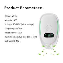 Hailicare Plug-In Air Purifier With Negative Ion Generator, Mini Negative Ion Air Purifier, Portable Negative Ion Generator, Quiet Operation, Air Freshener Suitable For Pet Odor, Kitchen Odor, Dust, Smoke - US A Type Plug(110-127V) - View 7
