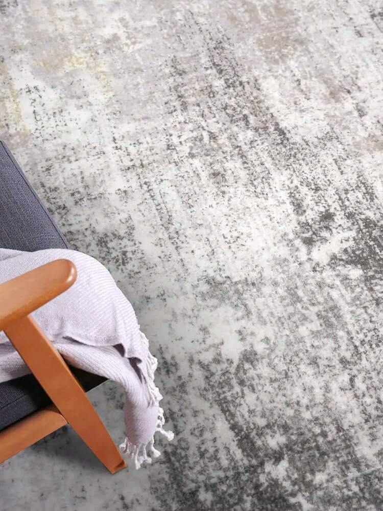 1PC Round Area Rug 3 Ft Circle Entryway Rugs Round Washable Door Mat Indoor Entrance, Non Slip Circle Front Door Rug, Printed Abstract Faux Wool Floor Carpet For Foyer Porch Sink, Grey Beige - Light Grey - View 6