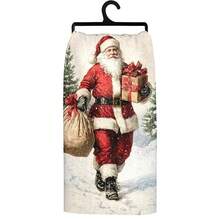 2pcs/100pcs Santa Claus With Gifts Pattern Kitchen Towels And Dishcloths, Suitable For Interior Decoration In Restaurants, Kitchens And Bathrooms, Party Decoration, Festival Gifts, As A Gift