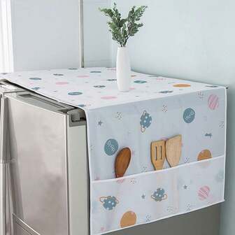 1pc Washing Machine Cover, Washer & Dryer Cover, Refrigerator Cover, Waterproof, Sunproof, Dustproof, Suitable For Washing Machine, Dryer, Refrigerator, Laundry Room Decor, Kitchen Decor