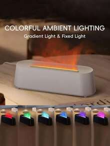 جهاز نشر الزيوت الأساسية بلهب مشع LED، مرطب هواء بلهب مشع RGB - بريموت كنترول، صامت بتقنية فوق صوتية، إيقاف تلقائي عند نفاد الماء، رذاذ بارد مرطب، مناسب لحفلات العطلات، ديكور المنزل (غرفة النوم، المكتب، غرفة المعيشة)، السفر، التخييم، هالوين، عيد الميلاد وغيرها من المناسبات، هو أفضل هدية للعائلة والأصدقاء. - متعدد الألوان - مشاهدة 9