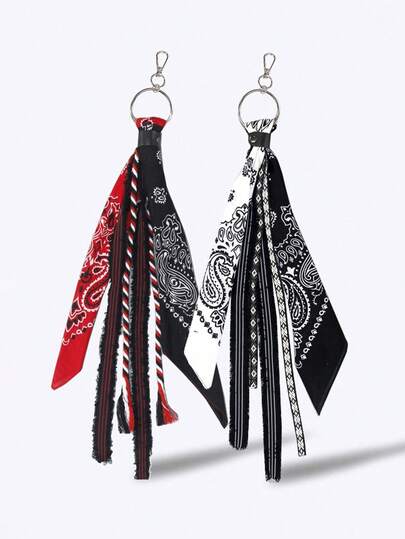 1pc Hiphop Style Waist Towel With Fruit & Floral Print And Chain, Streetwear For Men Halloween Fathers Day Gift School Jewelry Men Y2k Accessories Goth Chains Jeans Accessories Gothic Jewellery Back To School Halloween Accessories Punk