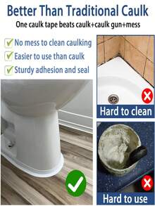 Bandă de etanșare autoadezivă pentru îmbinări de toaletă, impermeabilă și rezistentă la mucegai, bandă de etanșare autoadezivă pentru bucătărie și baie, bandă impermeabilă pentru baie, autocolant frumos pentru cusături pentru chiuveta de bucătărie, bandă autoadezivă impermeabilă din PVC: Păstrați chiuveta de baie, dușul, cada și toaleta etanșate și protejate! Potrivită pentru instalatori și contractori