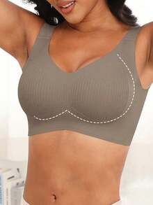 2pcs Shaping Yoga Bra Set For Women, Comfortable Breathable Wireless Full Cup Bra