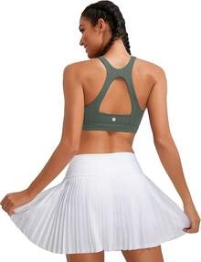 Racerback Molded Cup Sports Bra With Sewn In Pads - B-dark Green - View 9