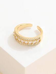 1pc 14k Gold Fashionable Golden Ear Of Rice Ring For Women's Daily Wear