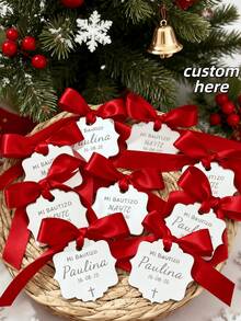 Christening Favors Tag, Gold Acrylic, Chocolate Favors, Mirror Tag, Luxury Cross Favors, Perapnalized Gifts Christmas Gift Tags