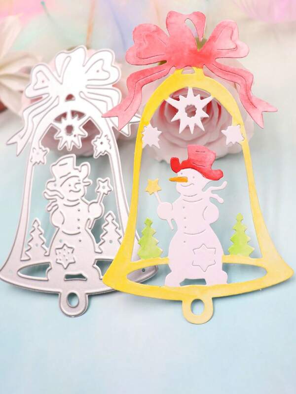 سكين معدني لقطع قالب جرس عيد الميلاد، قالب قطع لبطاقات ورقية DIY، قالب من الصلب الكربوني لقطع ولصق الألواح الرقيقة، أدوات صنع بطاقات تهنئة وديكور تقريع منزلي