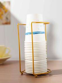 1pc Luxury Paper Cup Holder, Disposable Cup Organizer, Water Dispenser Cup Rack, Tabletop Paperless Easy Cup Holder, Cup Dispenser, Creative Cup Rack, Hygienic, Tidy