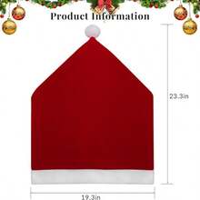 1/4 piezas Fundas de silla de Navidad de 23.6* 20 pulgadas desmontables y lavables, adecuadas para comedores, cocinas, salas de estar, decoración del hogar, decoración navideña, fundas de silla navideñas, de tela no tejida de tacto suave, decoración de mesa de Navidad, gorros de Papá Noel, regalos de Navidad, adornos navideños