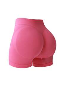 TCVC 女士瑜伽短裤，亲肤百搭，高弹力收腹提臀，室内/室外瑜伽及夏季休闲穿着皆宜 - 玫紅色 - 查看 2